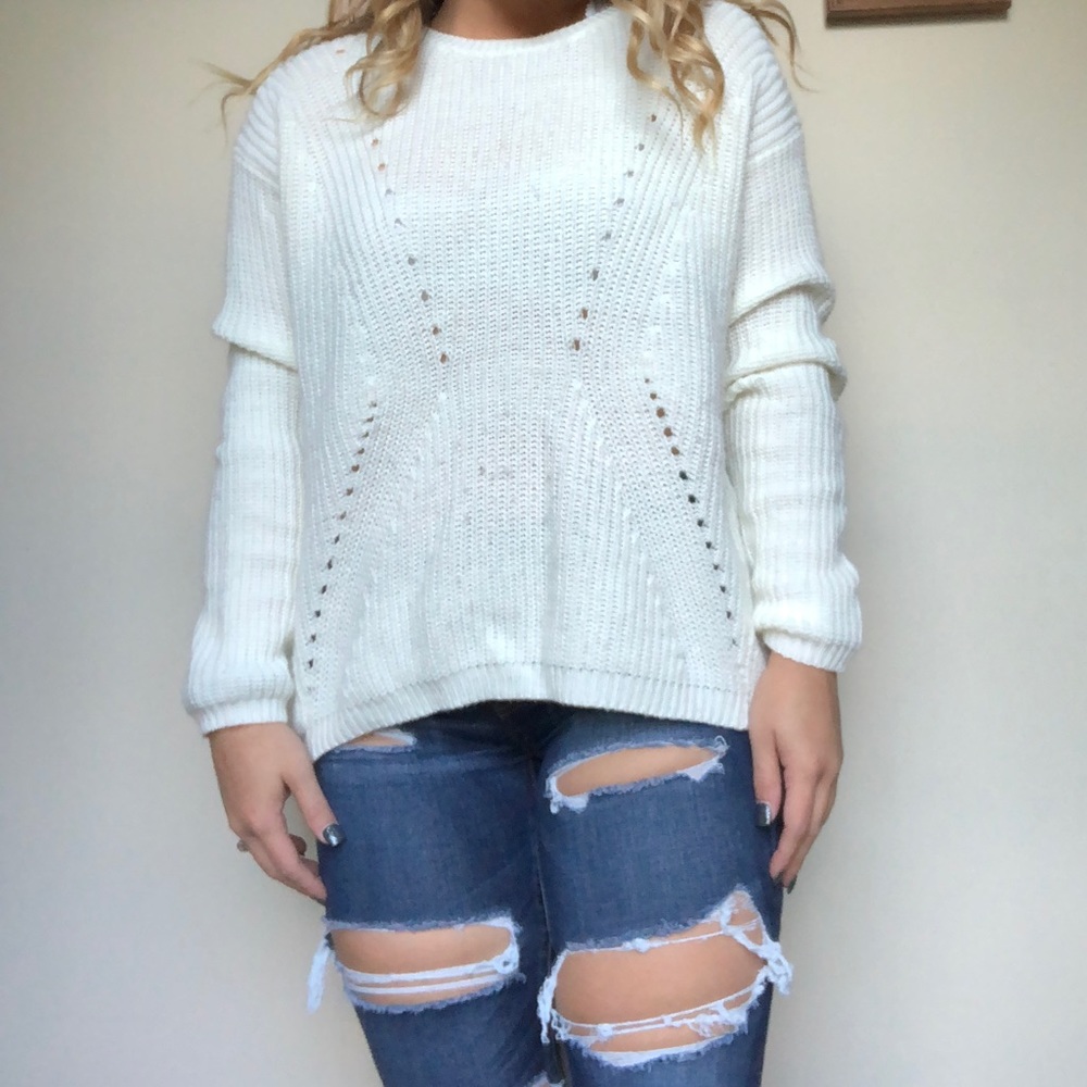 Forever 21 white knit sweater